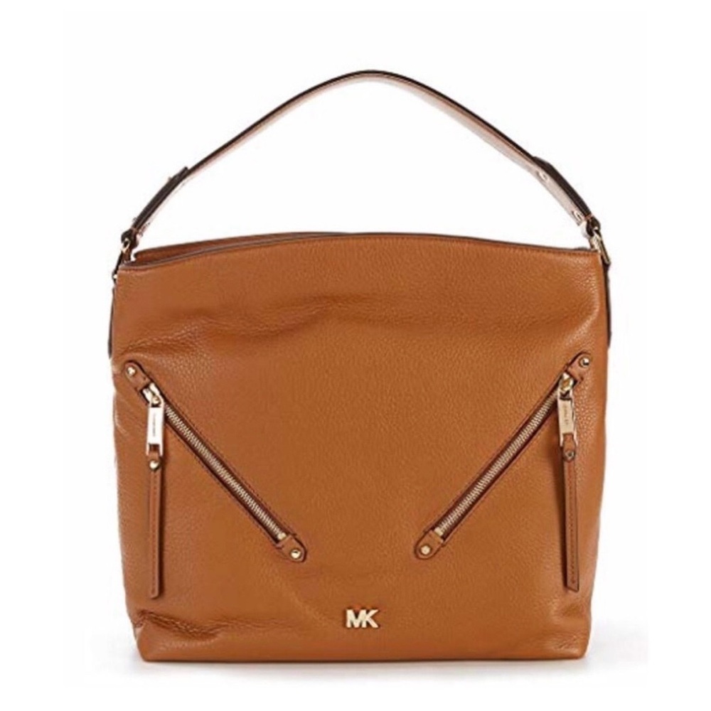 Michael Kors Tan Leather Shoulder Bag Eve Pebble Hobo